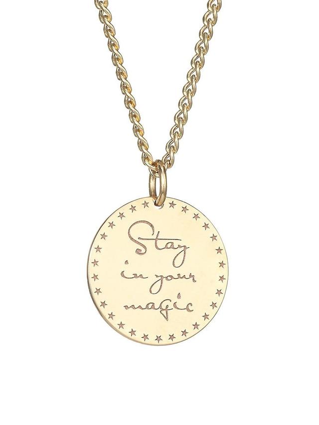 Womens Mantras 14K Yellow Gold Stay In Your Magic Disc Pendant Necklace Product Image