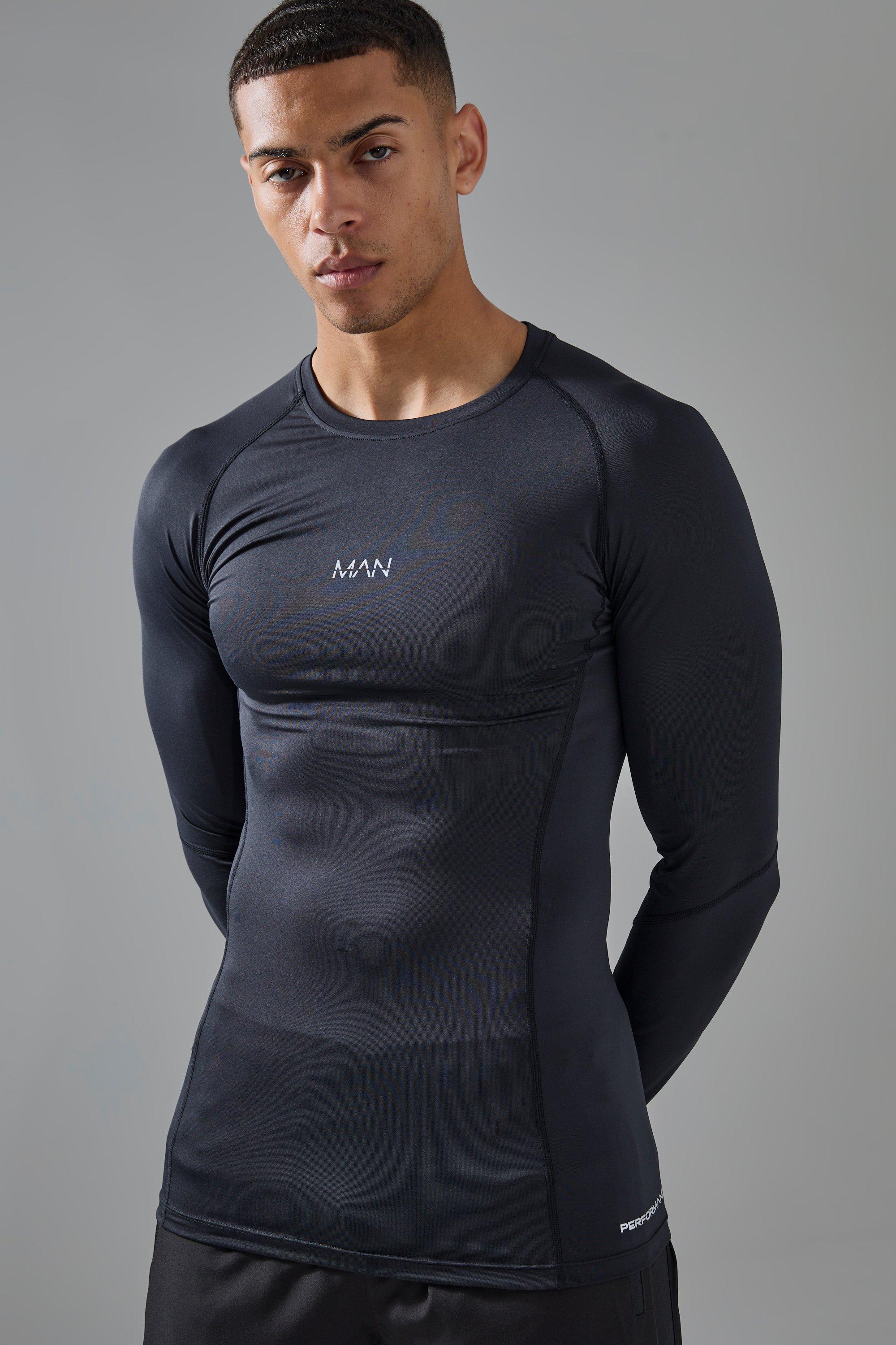 Man Active Base Layer Long Sleeve T-shirt | boohooMAN USA Product Image