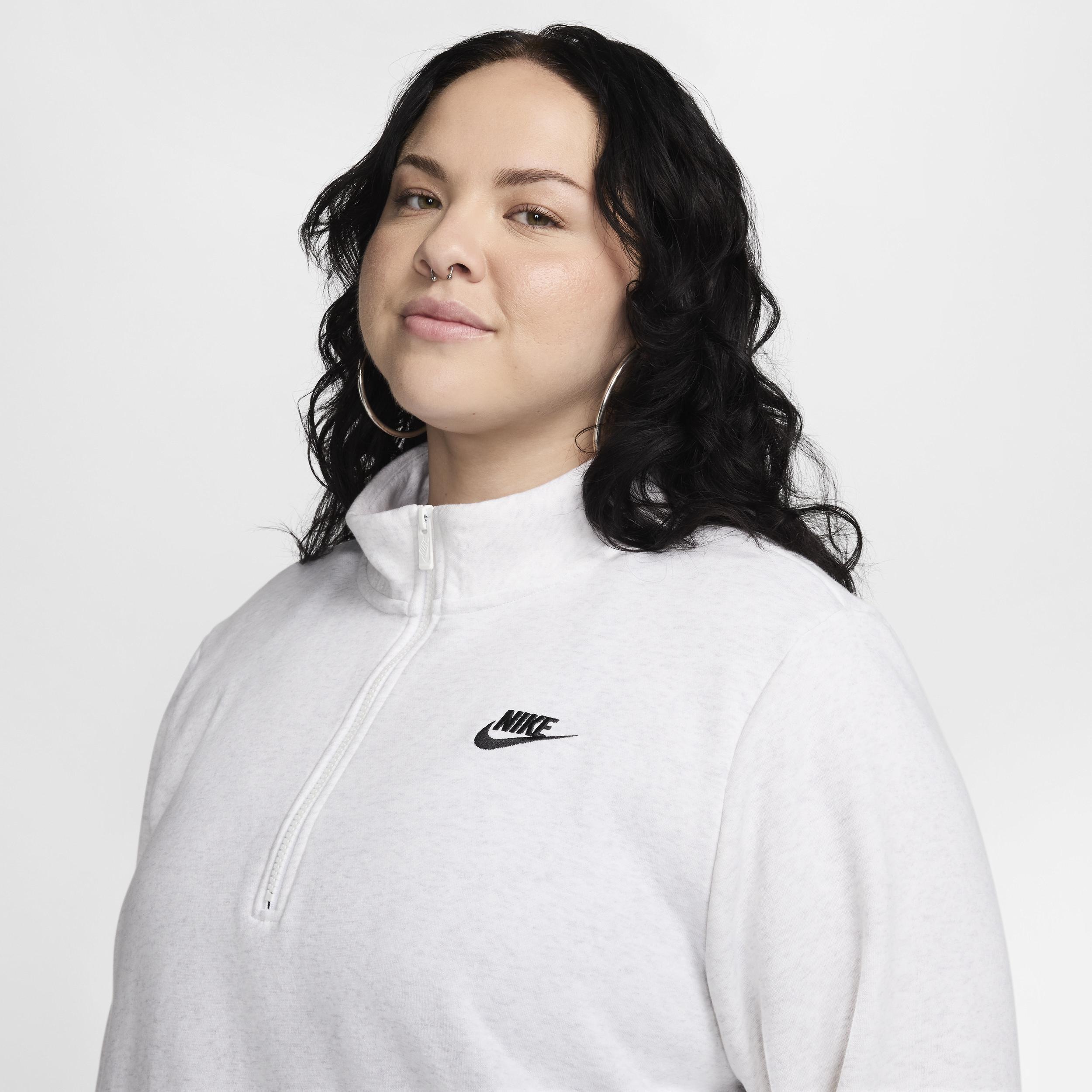 Womens Nike Sportswear Club Fleece 1/2-Zip Sweatshirt (Plus Size) Product Image