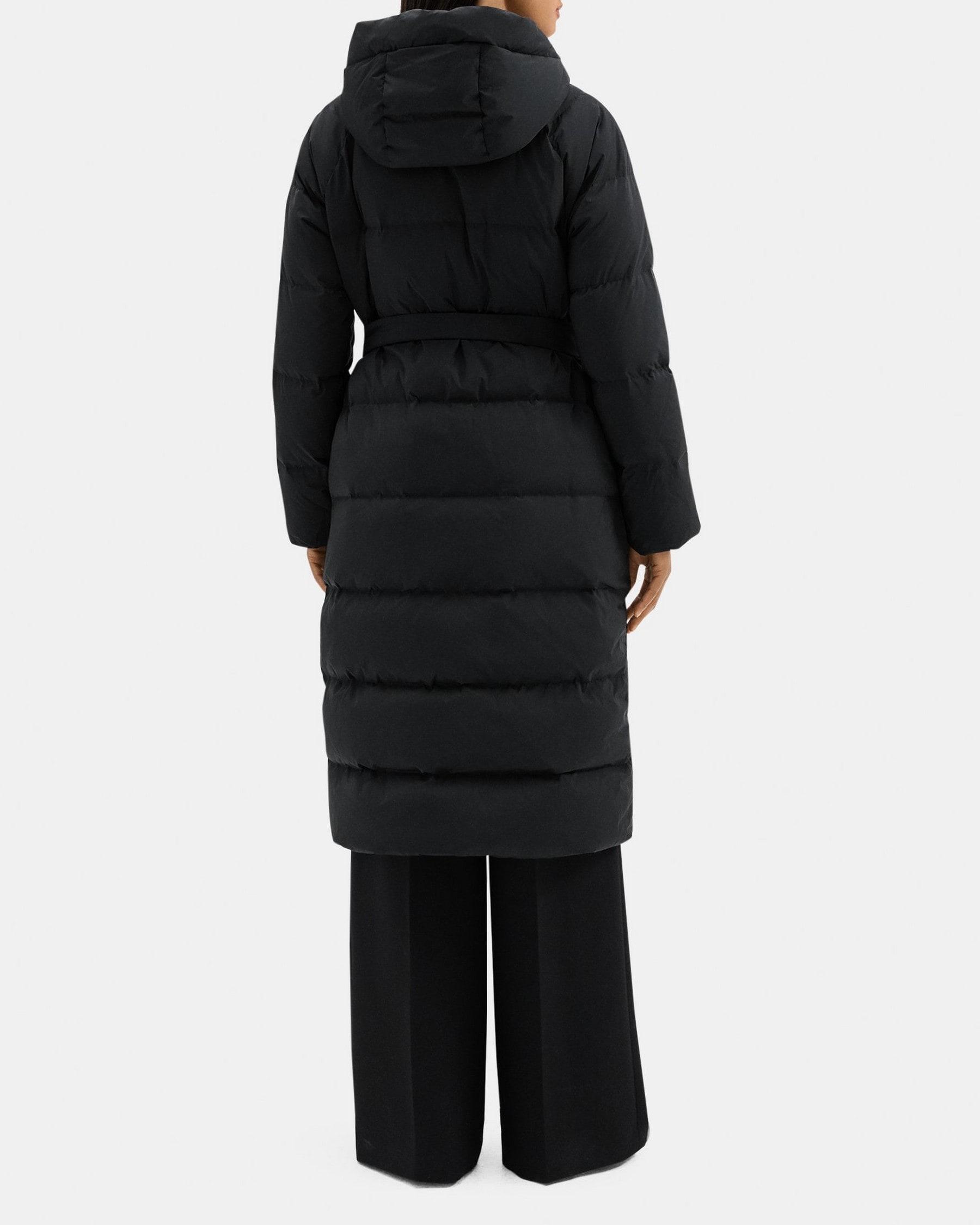 Hooded Wrap Puffer Coat in City Poly Product Image