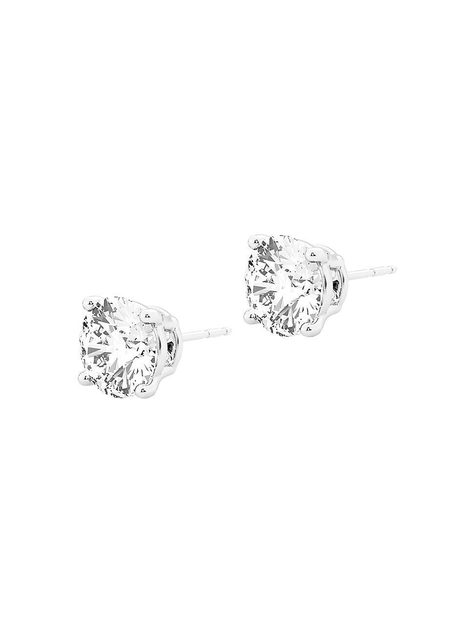 Womens 14K White Gold & 2 TCW Natural Diamond Stud Earrings Product Image