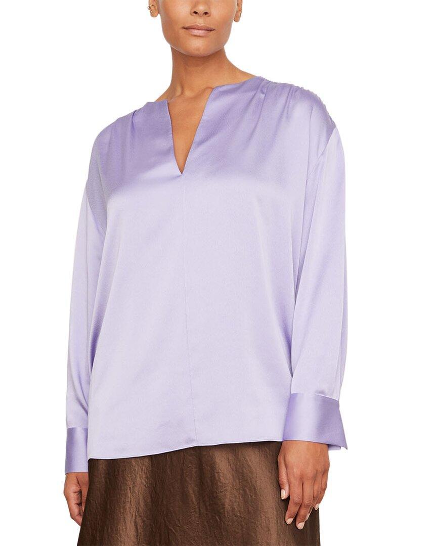 VINCE Plus Smocked Blouse In Purple Product Image