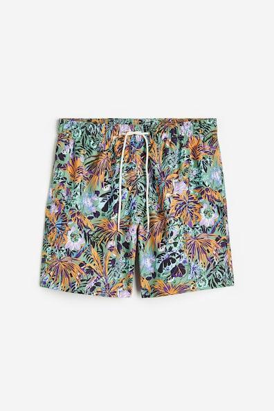 H & M - Patterned Swim Shorts - Orange Product Image