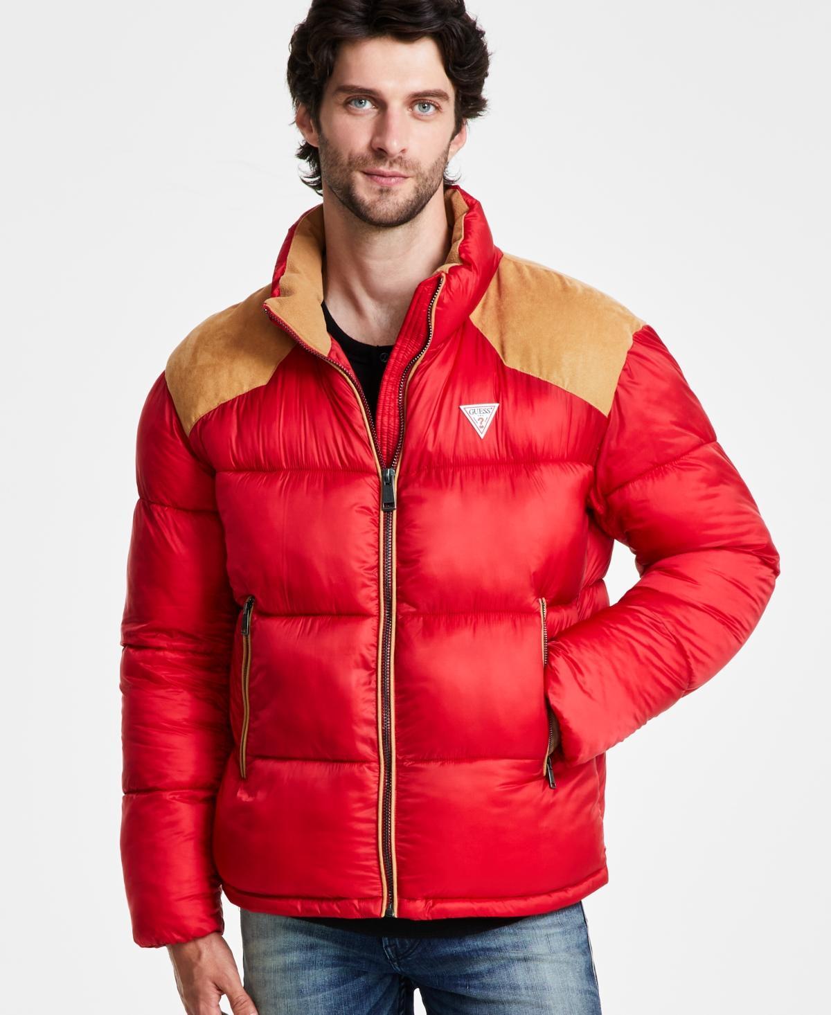 Guess Mens Larry Fabric Block Puffer Jacket Product Image