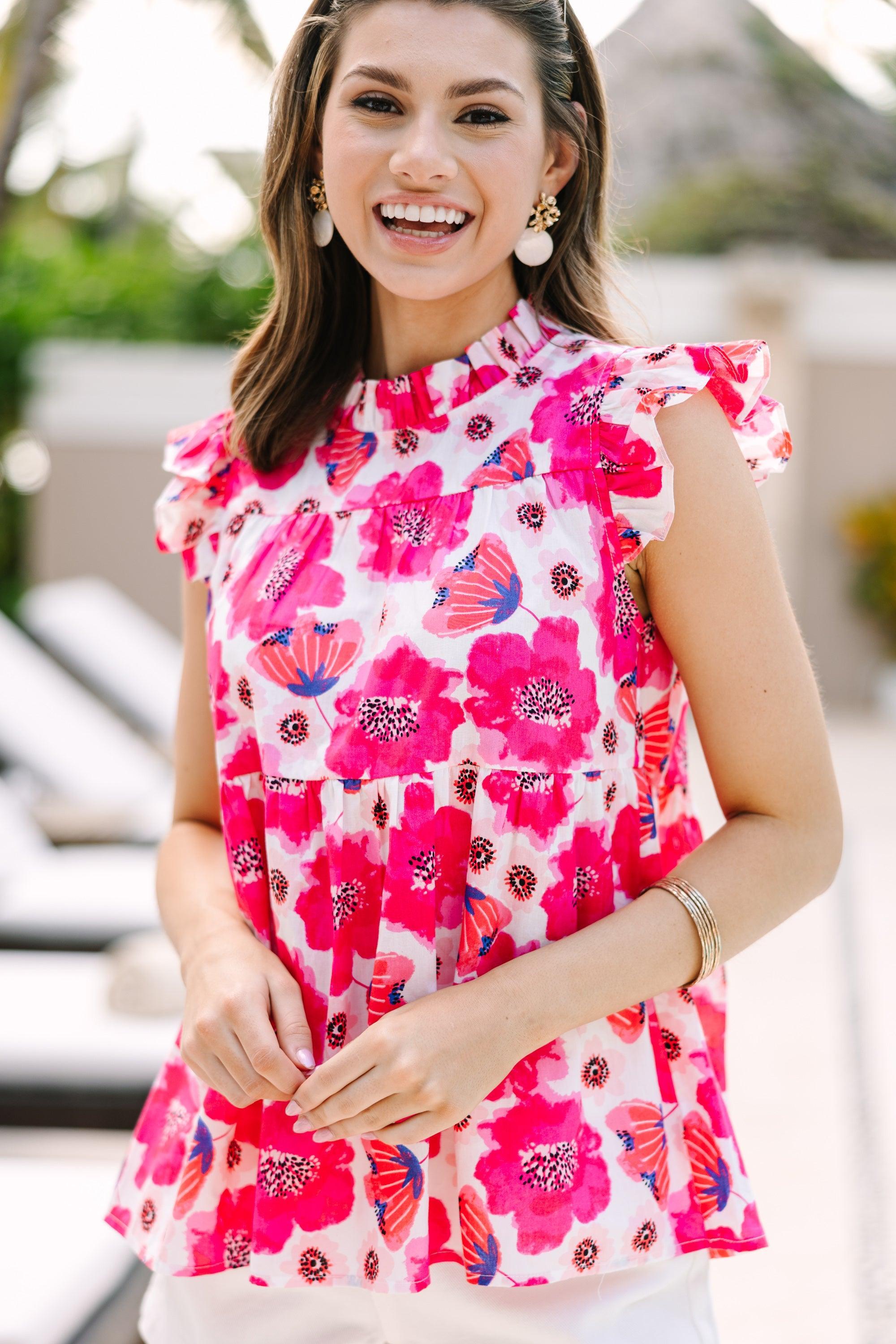 Good Opportunities Pink Floral Blouse Female Product Image