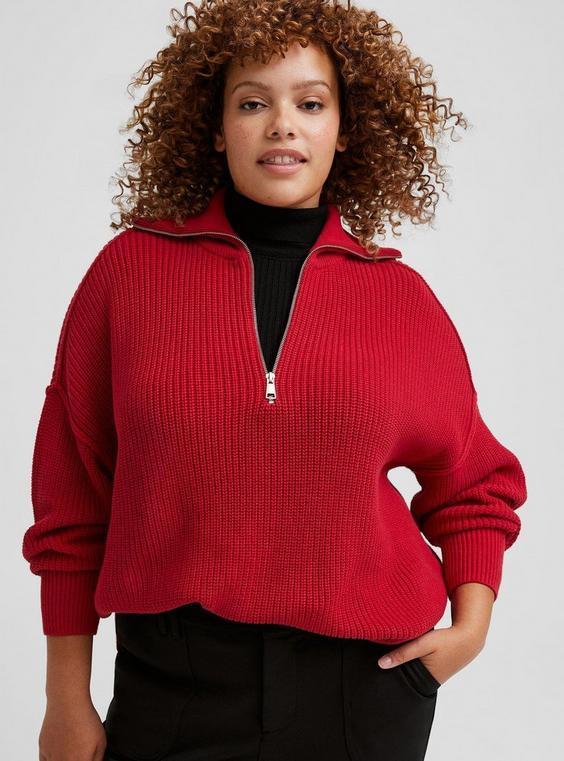 Quarter Zip Pullover Sweater Product Image