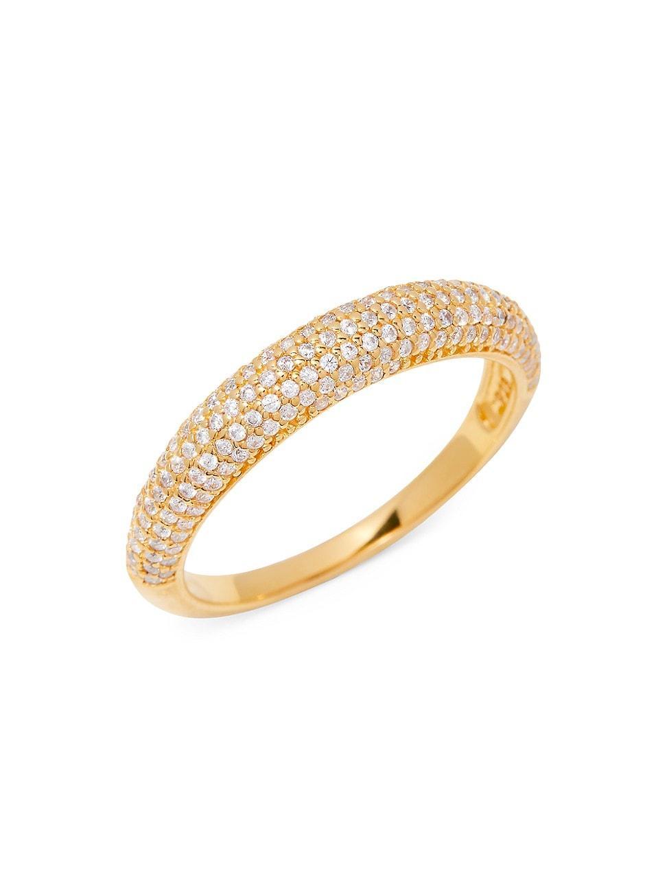 Womens Marian 14K-Yellow-Gold Vermeil & Cubic Zirconia Domed Ring Product Image