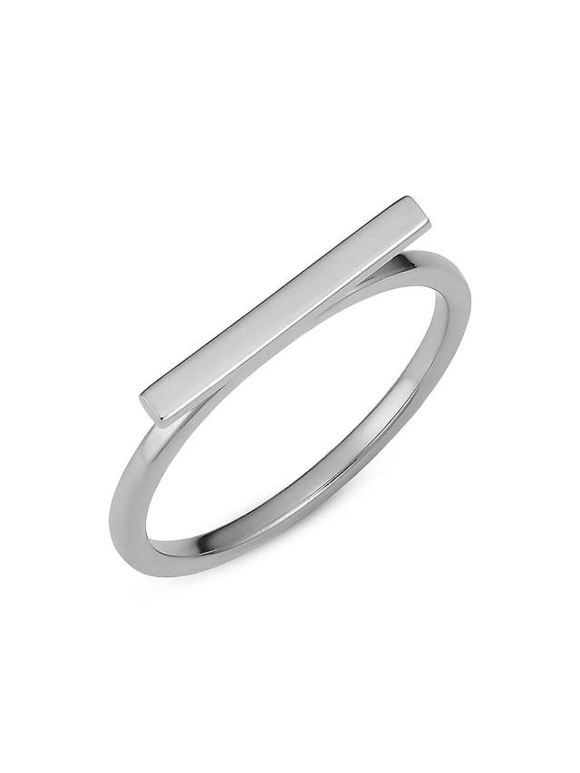 Womens 14K White Solid Gold Brooklyn Bar Ring Product Image