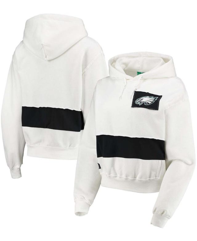 Womens White Philadelphia Eagles Crop Pullover Hoodie Product Image