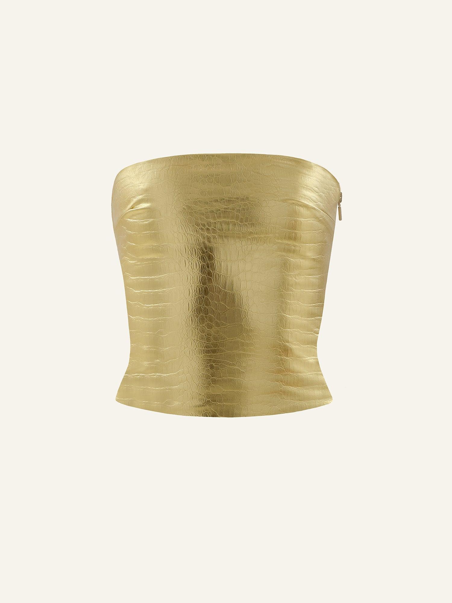 Killa bandeau in Gold Croc Product Image