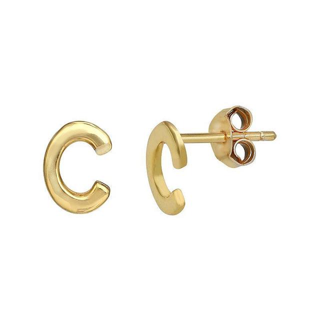 PRIMROSE Sterling Silver Initial Stud Earrings, Womens, Gold Tone J Product Image