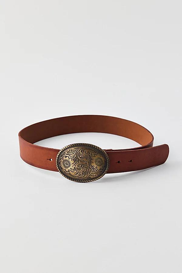 Pax Plate Buckle Leather Belt Womens at Urban Outfitters Product Image