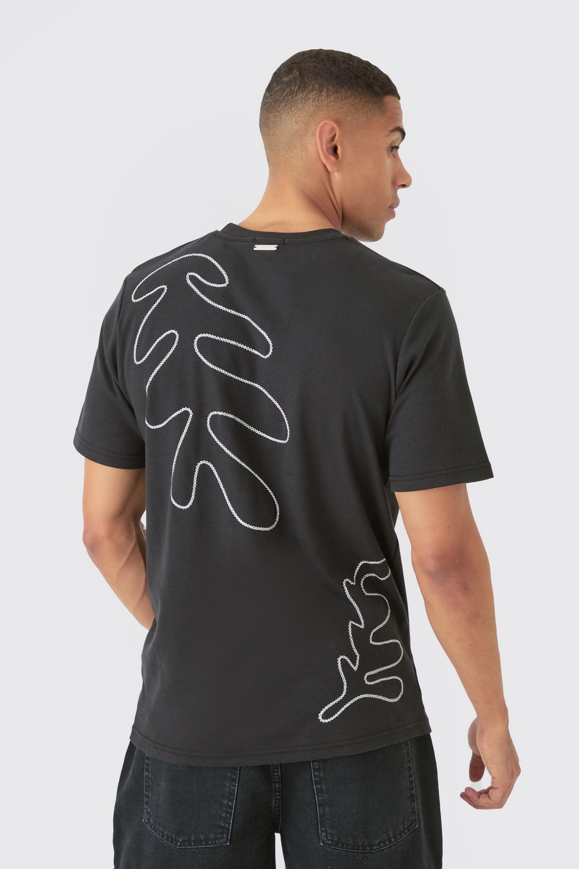 Heavyweight Interlock Chain Stitch Palm T-shirt | boohooMAN USA Product Image