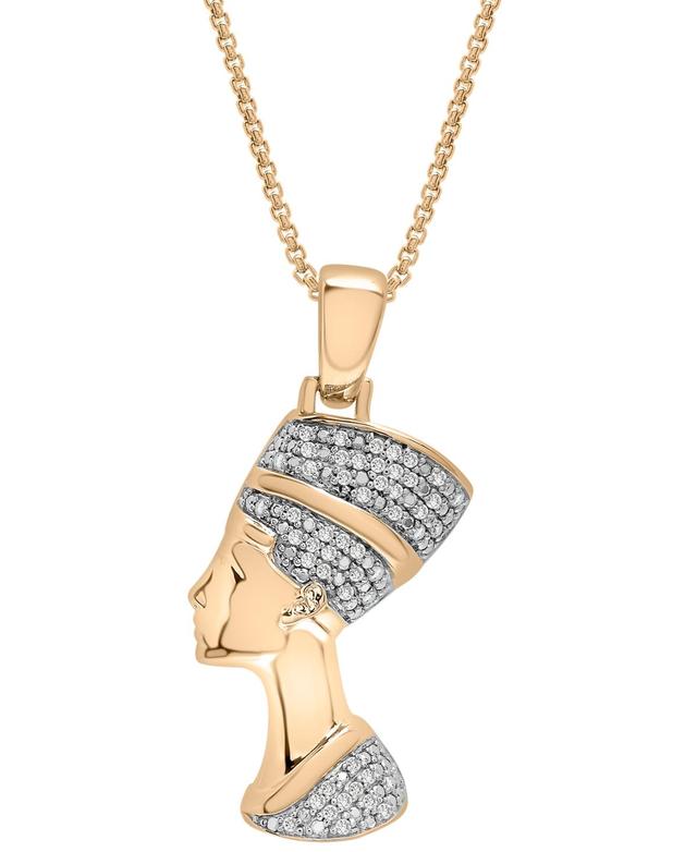 Mens Diamond Nefertiti 22 Pendant Necklace (1/4 ct. t.w.) in 14k Gold-Plated Sterling Silver Product Image