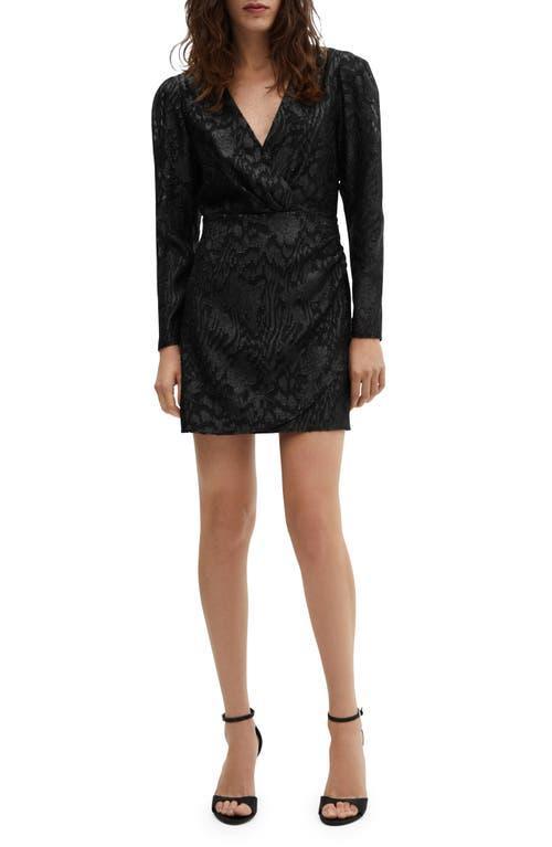 MANGO - Lurex jacquard dress blackWomen Product Image