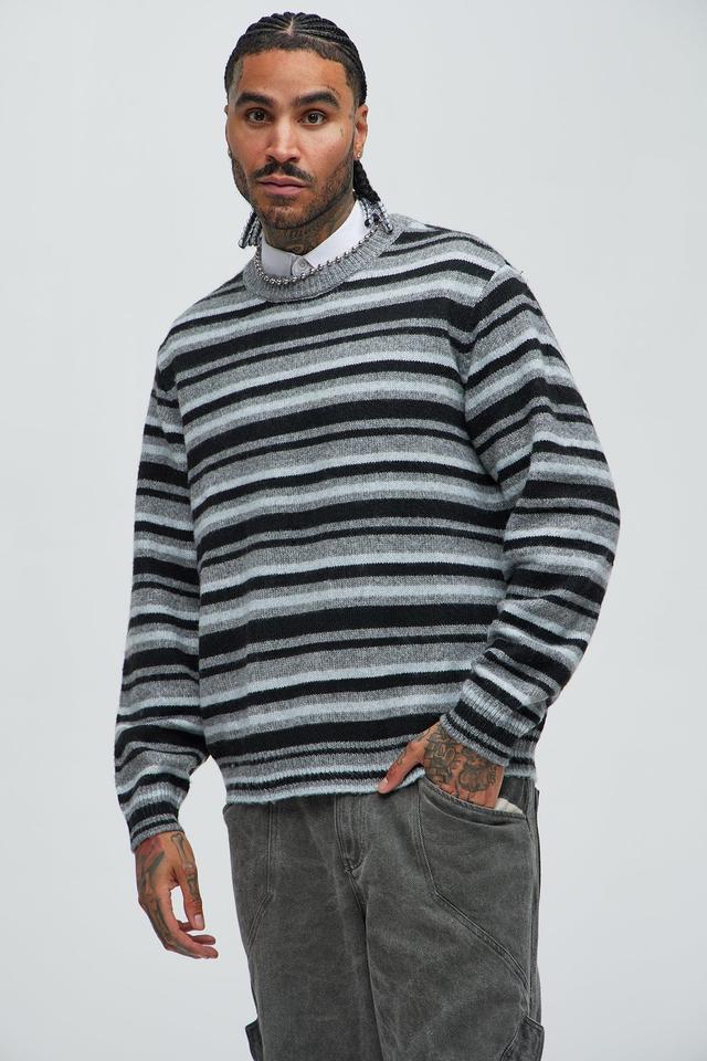 Lookin For Attention Striped Sweater - Black/combo Product Image