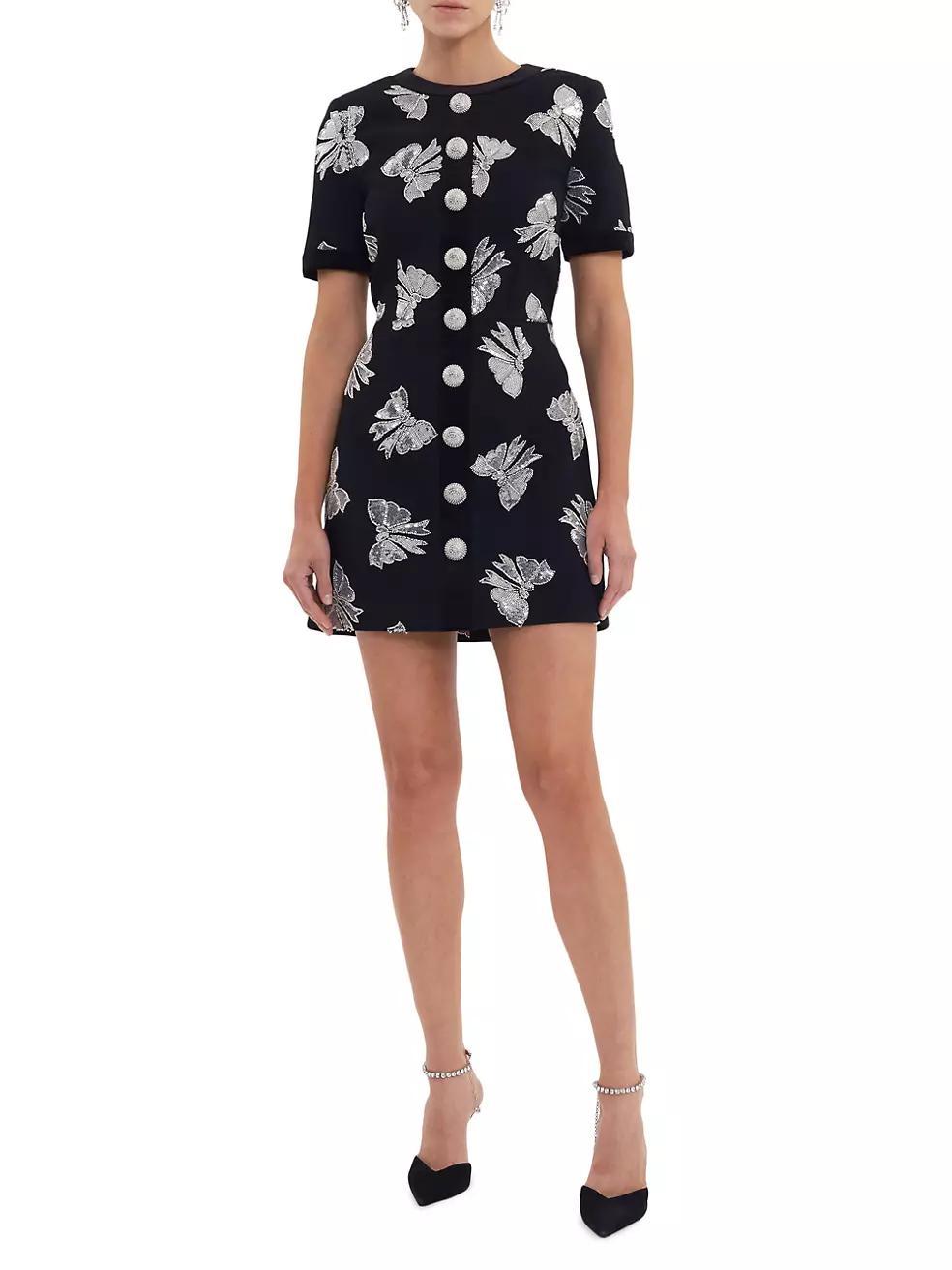 Nicky Hilton x Rebecca Vallance Valor Bow Appliqué Minidress Product Image