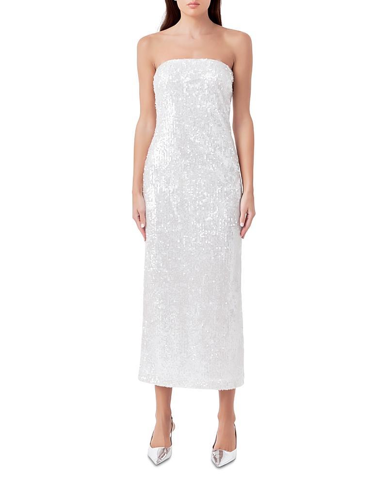 Strapless Sequins Midi Dress Product Image