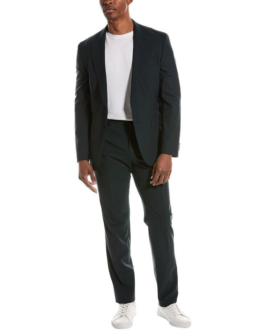 Boss  Wool Suit With Flat Front Pant In Blue Product Image