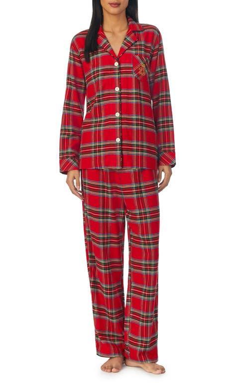 Lauren Ralph Lauren Plaid Cotton Blend Pajamas Product Image