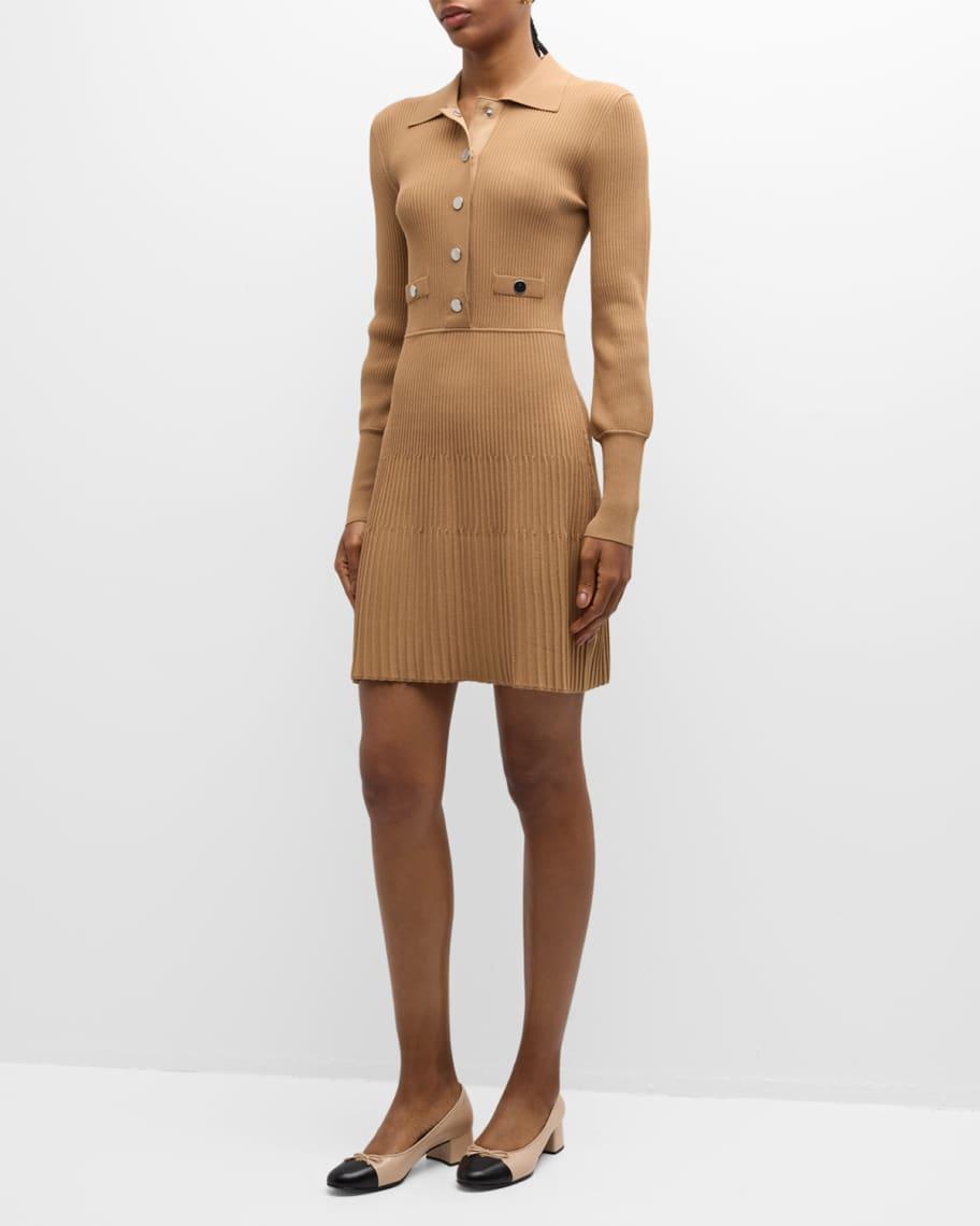 Lauper Long-Sleeve Ribbed Mini Dress product image