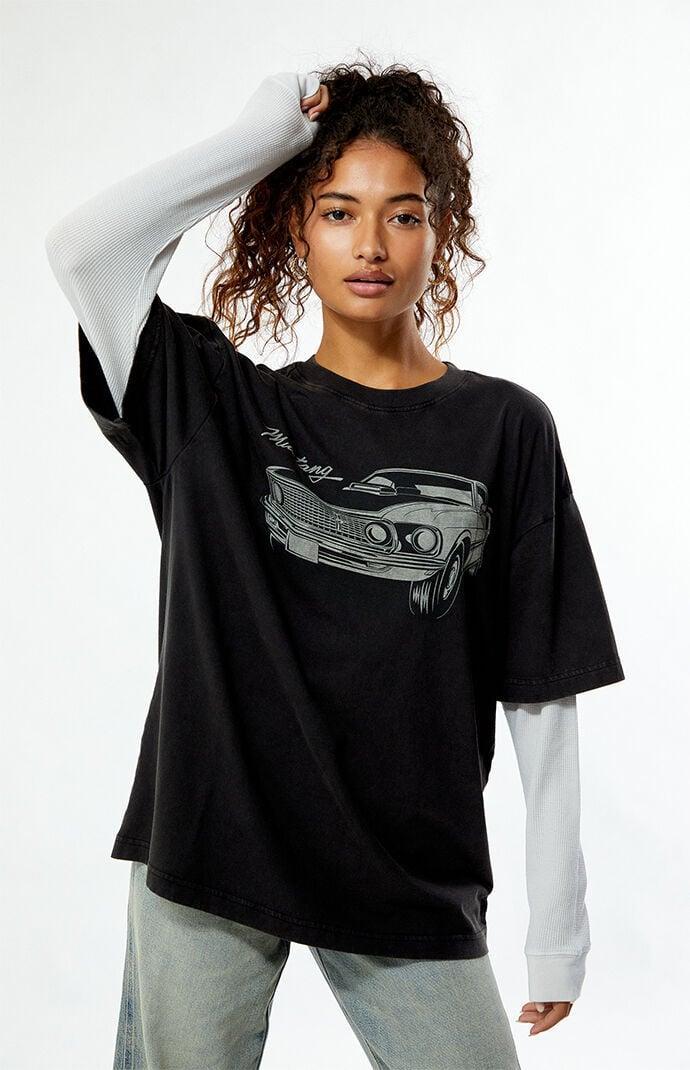 FORD Women's Mustang Double Layered Long Sleeve T-Shirt Product Image