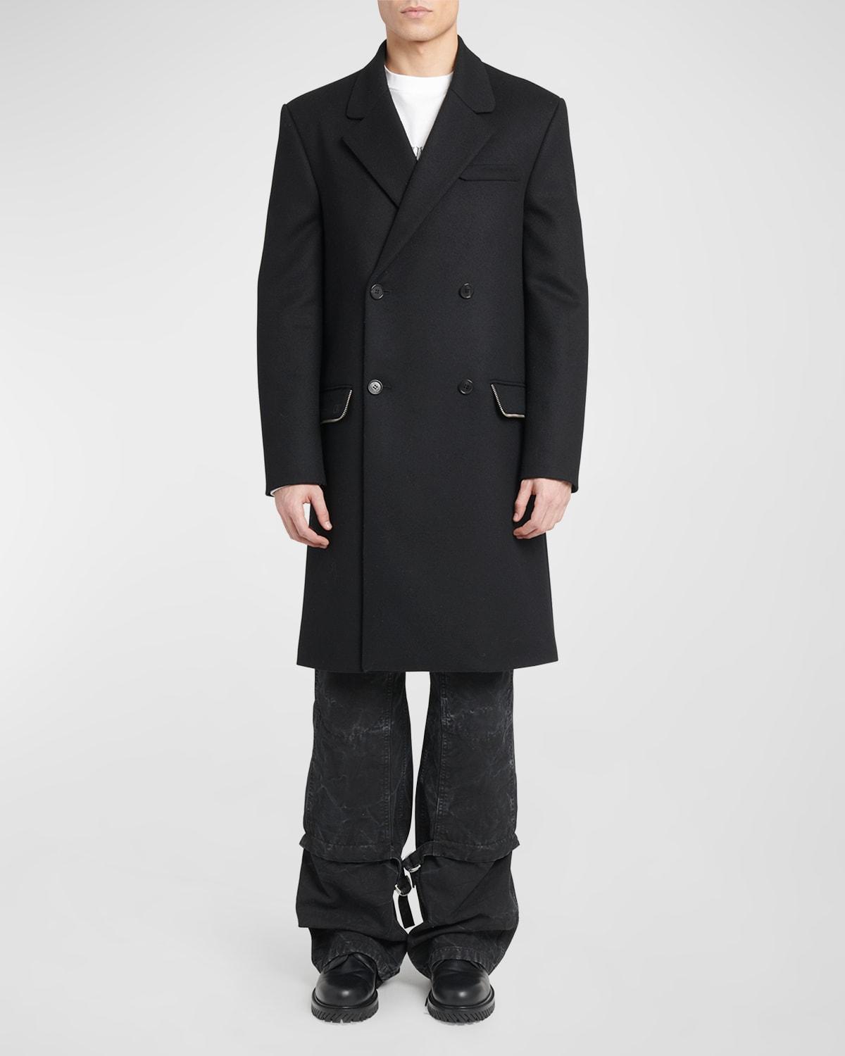 Mens Topcoat with Zipper Details Product Image