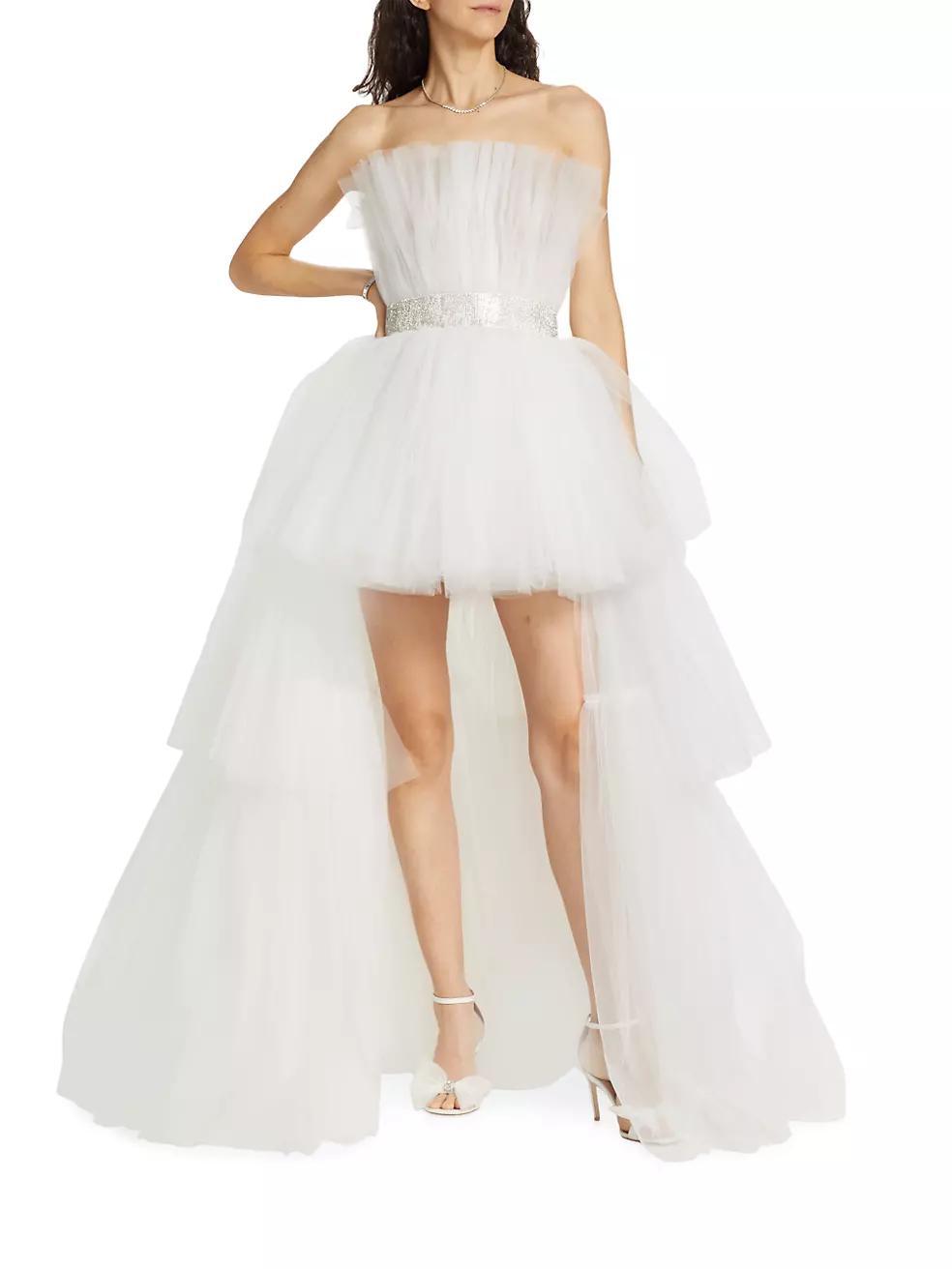 Anna Strapless High-Low Tulle Gown Product Image