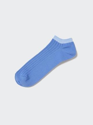 Mens Ribbed Short Socks Blue US8-US11 UNIQLO US Product Image