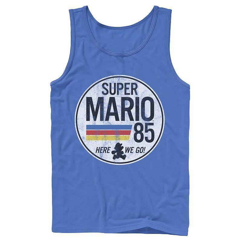 Mens Super Mario Retro Distressed Logo Tank Top Product Image