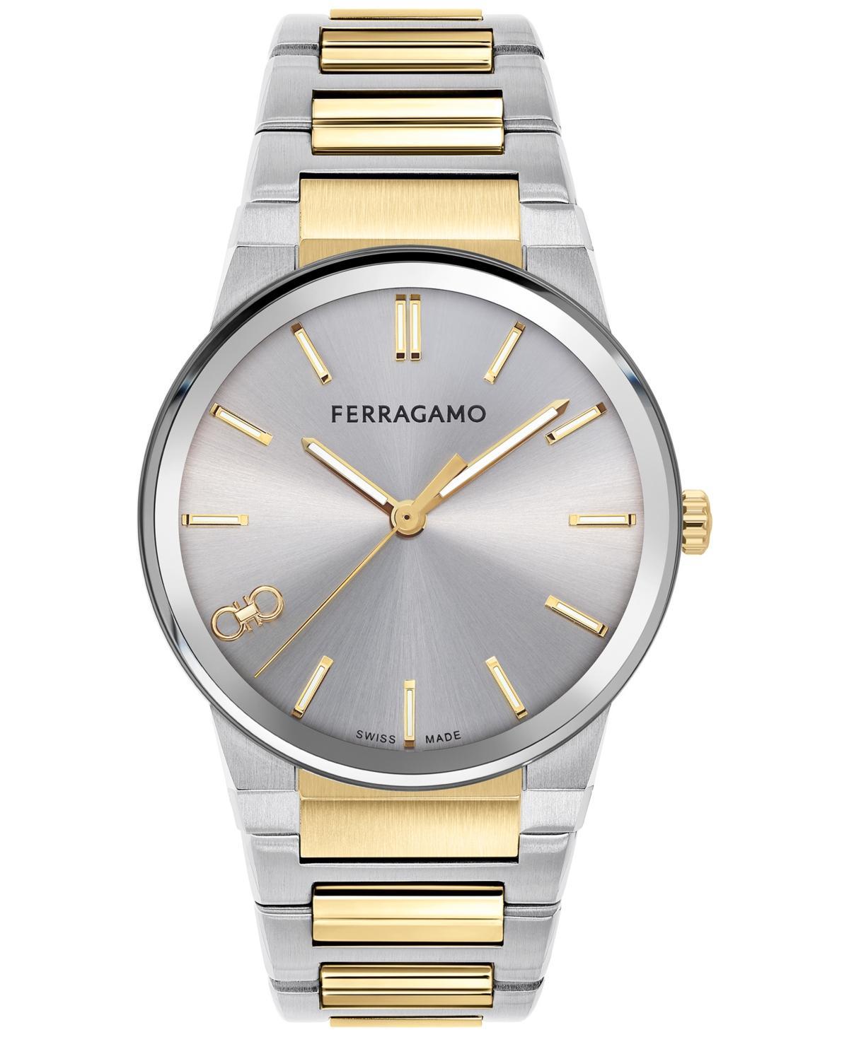 Salvatore Ferragamo Mens Swiss Two-Tone Stainless Steel Bracelet Watch 41mm Product Image