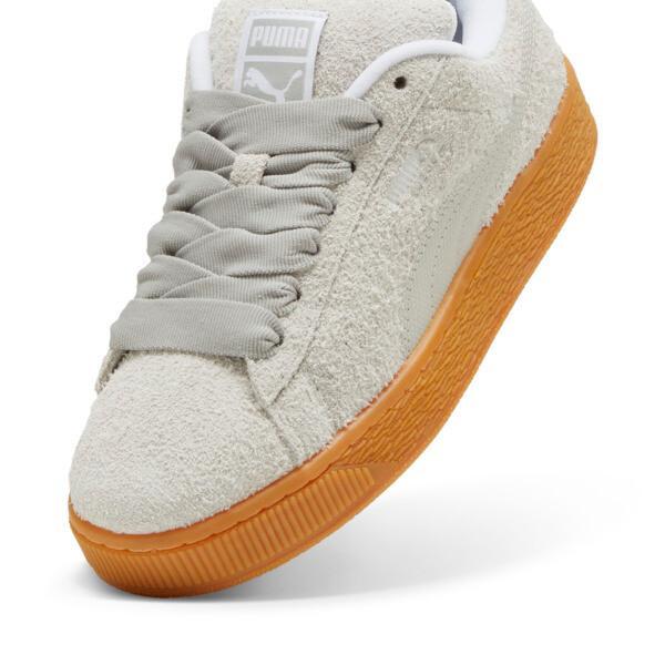 PUMA Suede XL Hairy Sneakers Women in Feather Grey/Gum Product Image