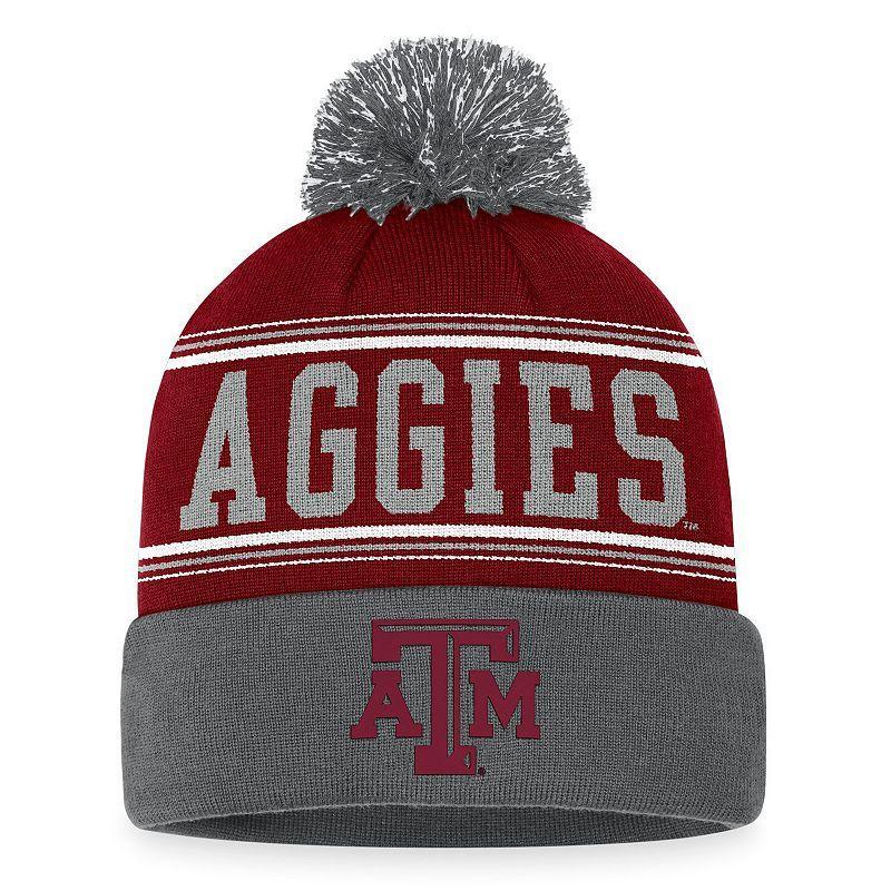 Mens Top of the World Maroon Texas A&M Aggies Draft Cuffed Knit Hat with Pom Product Image