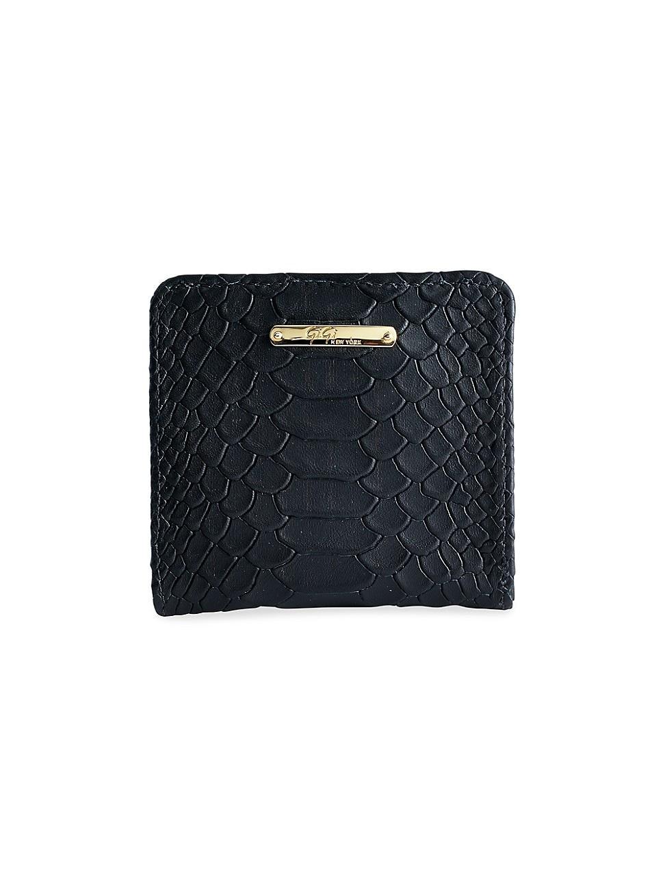 Womens Mini Python-Embossed Leather Bi-Fold Wallet Product Image