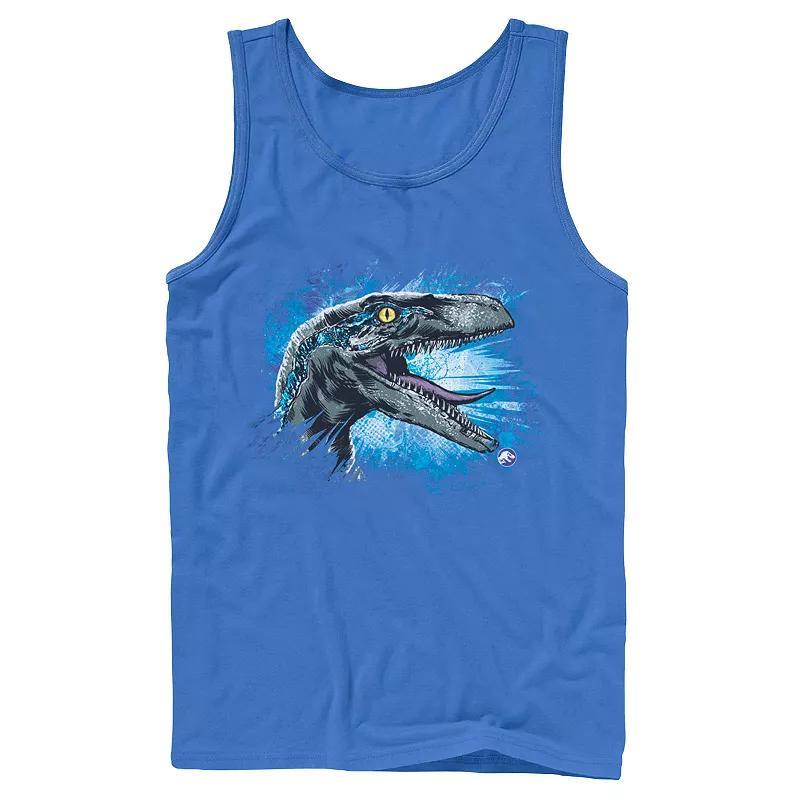 Mens Jurassic World Blue Raptor Splatter Tank Top Product Image