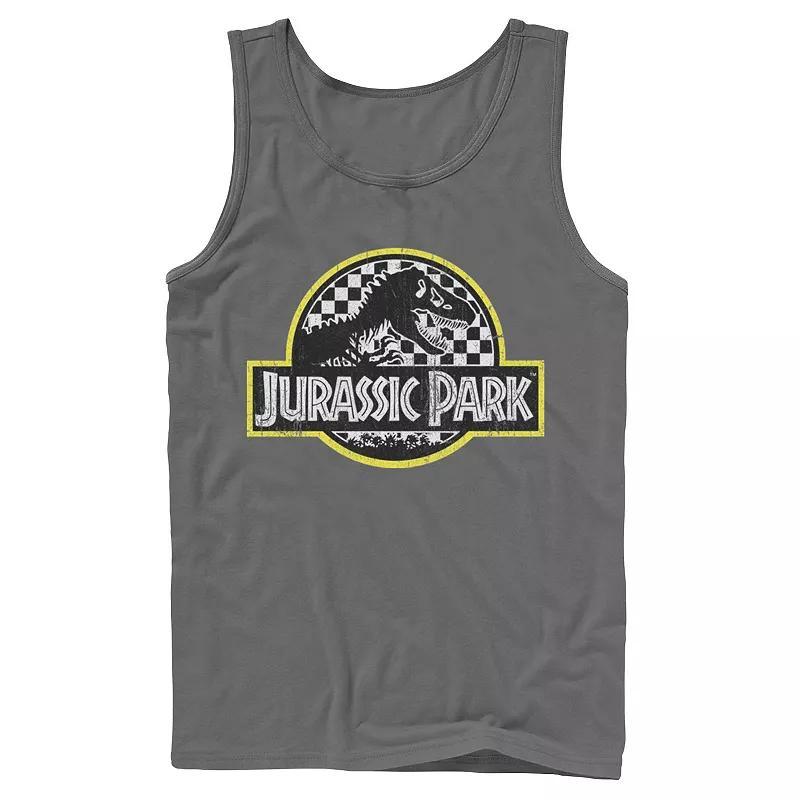 Mens Jurassic Park Checkered Classic Logo Tank Top Product Image