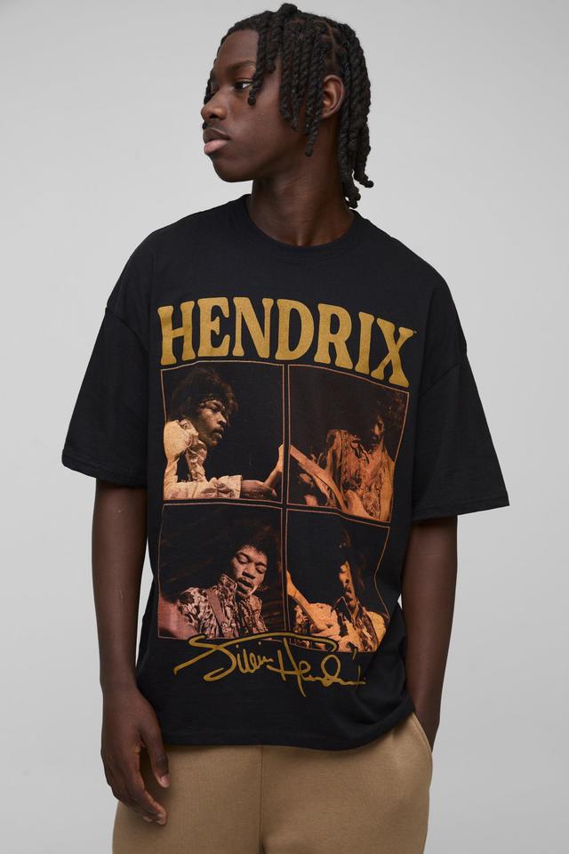 Oversized Jimi Hendrix License Print T-Shirt | boohooMAN USA Product Image