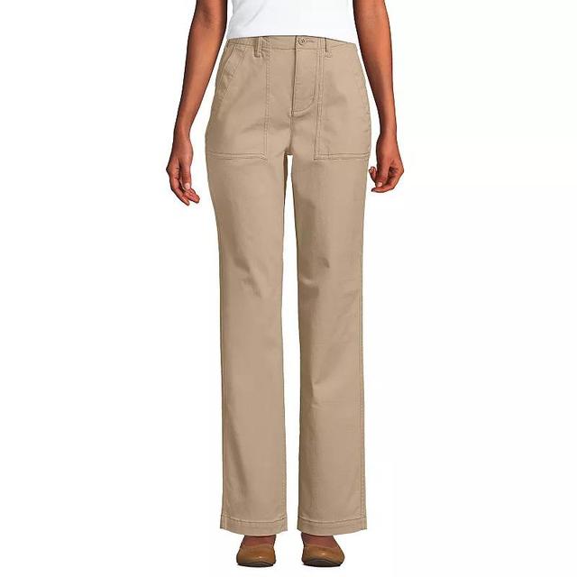 Petite Lands End High-Rise Chino Utility Pants, Womens Rich Red Product Image