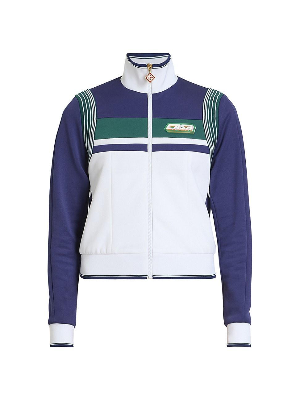 Womens Colorblock Knit Track Jacket Product Image