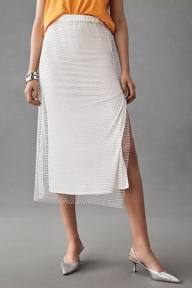 Essentiel Antwerp Diddy Rhinestone-Embellished Mesh Side-Slit Skirt Product Image