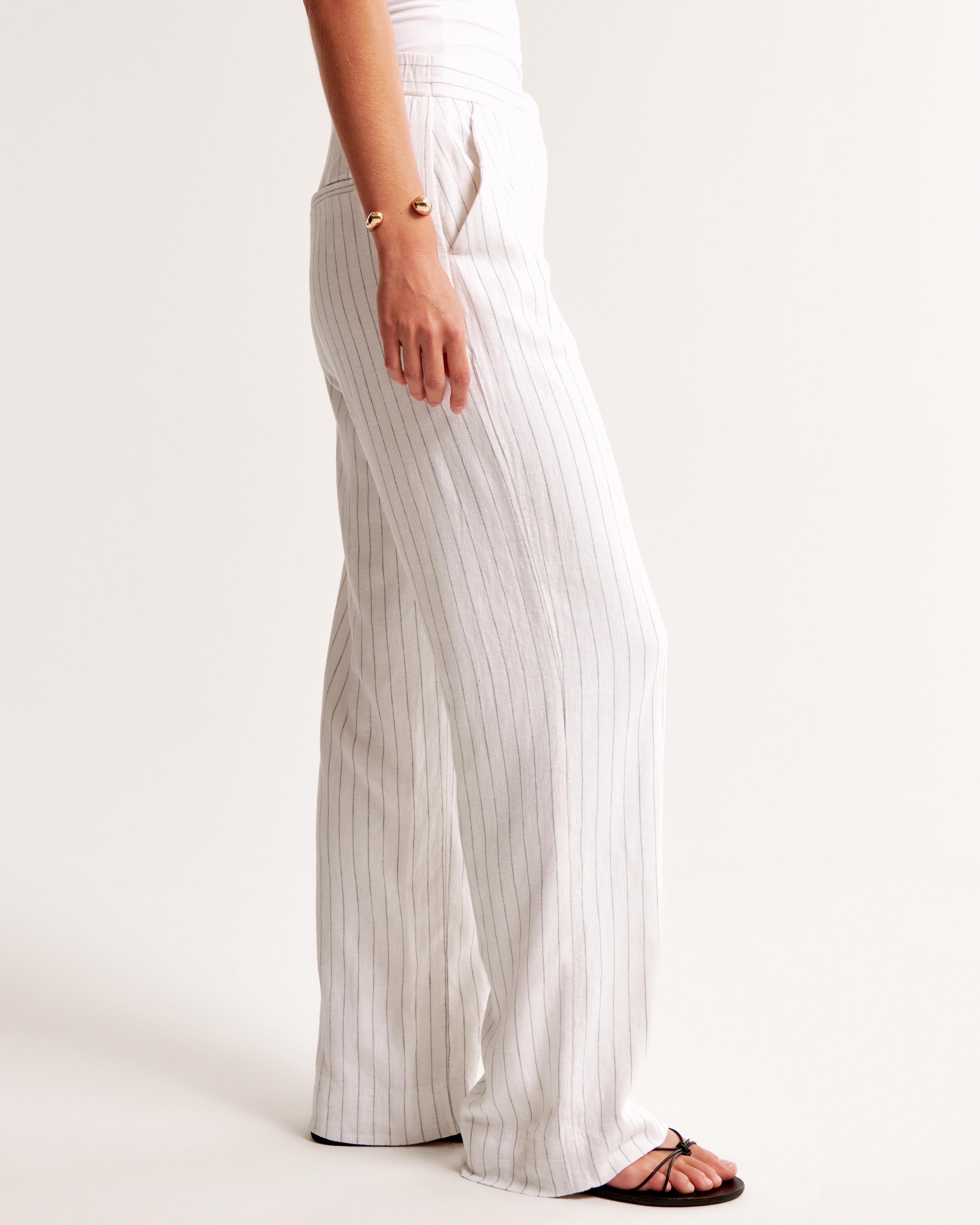 Linen-Blend Tailored Straight Pant Product Image