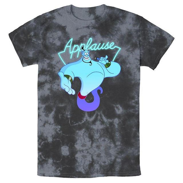 Mens Disney Aladdin Genie Applause Neon Sign Portrait Bomabrd Wash Tee Multicolor Product Image