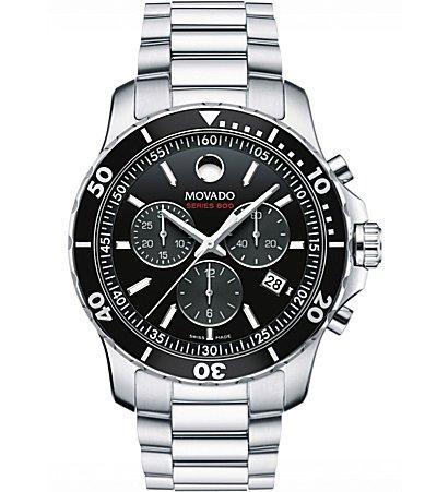 Men's Movado Series 800Â® Chronograph Watch with Blue Dial (Model: 2600141) Product Image