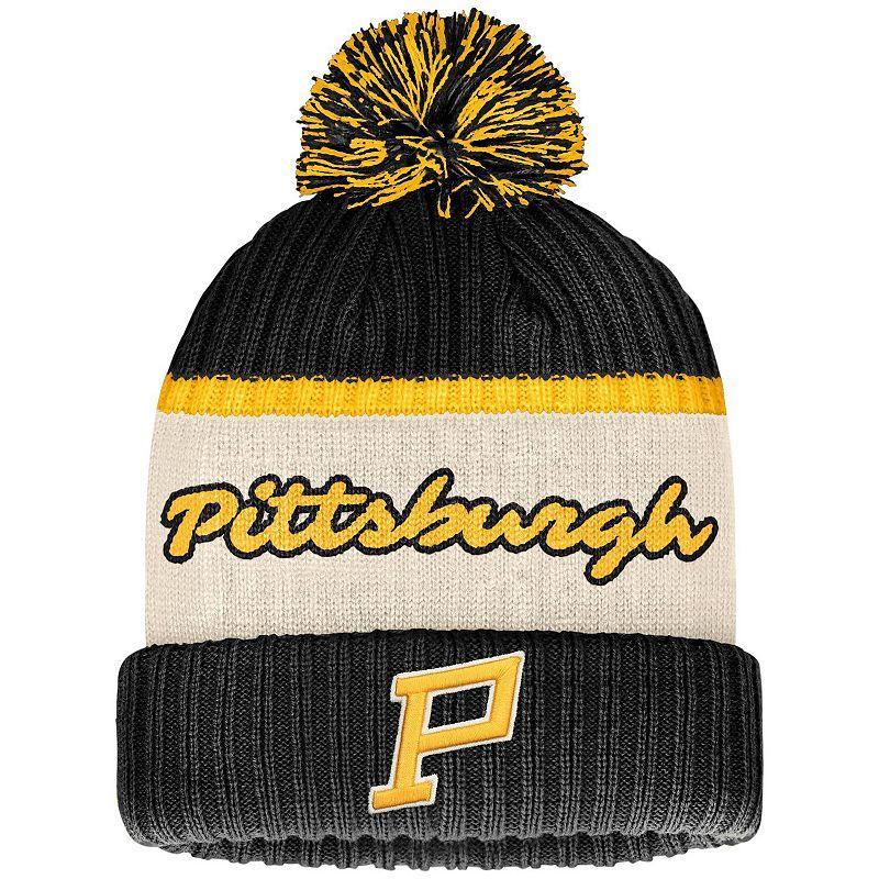 Mens Fanatics Branded Black Pittsburgh Penguins 2023 NHL Winter Classic Cuffed Knit Hat with Pom Product Image