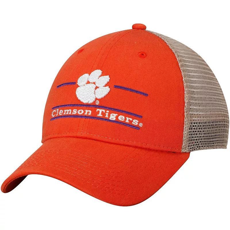 Mens Orange Clemson Tigers Logo Bar Trucker Adjustable Hat Product Image