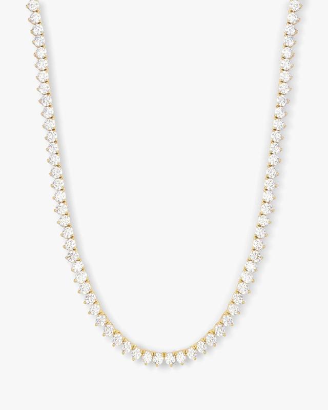 Mama Not Your Basic Tennis Necklace 18" - Gold|White Diamondettes Product Image