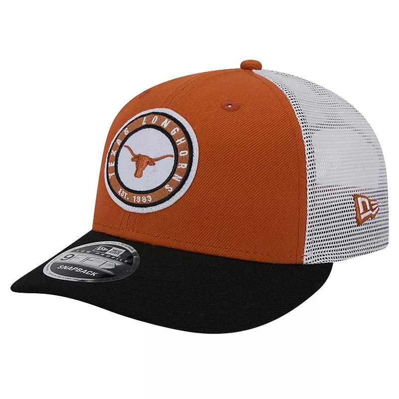 New Era Mens Texas Orange Texas Longhorns Throwback Circle Patch 9fifty Trucker Snapback Hat Product Image