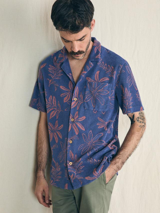 Short-Sleeve Cabana Towel Terry Shirt - Twilight Coral Floral Male Product Image