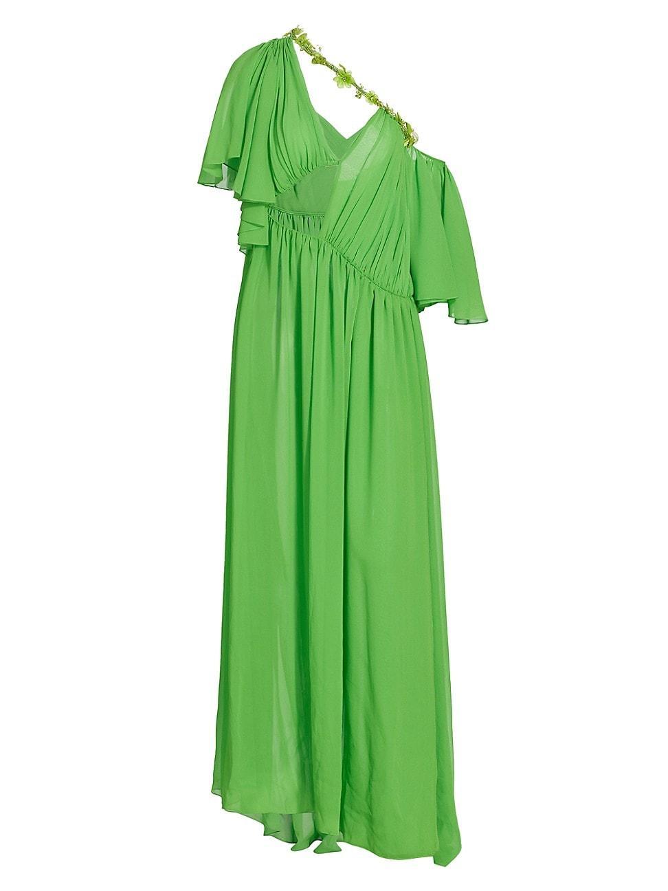 Womens Embellished Cut-Out Silk Chiffon Gown Product Image