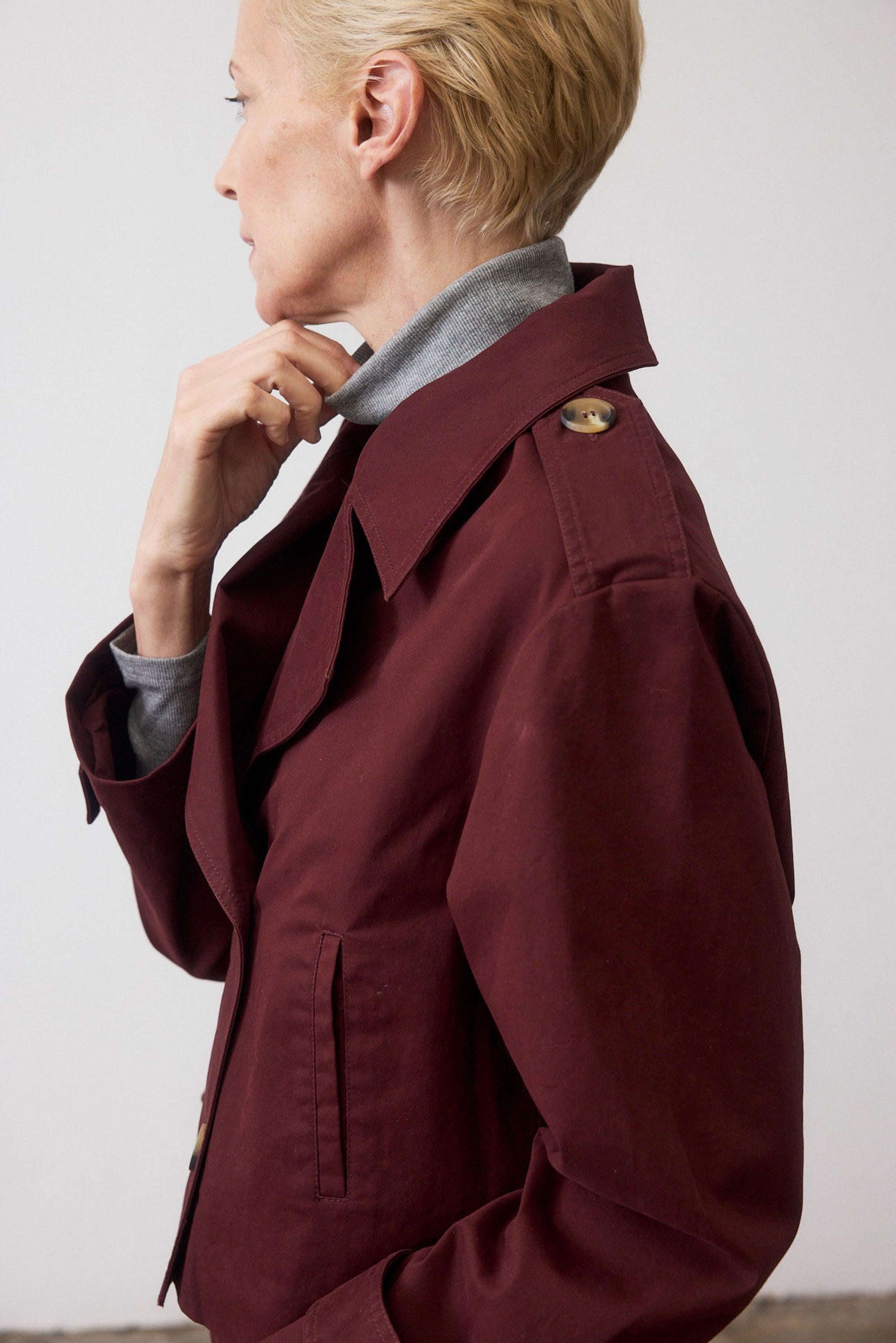 Classic Cropped Twill Trench Coat Product Image